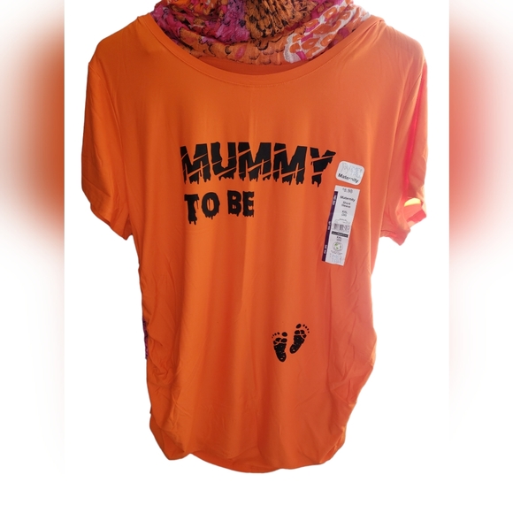 XXL Time and Tru Maternity Blouse Orange/Blk - Picture 1 of 1